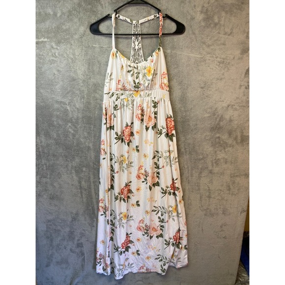 Derek Heart Dresses & Skirts - Derek Heart Maternity Maxi Dress S White Floral Crochet Back